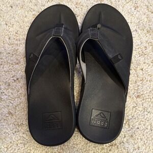 REEF Men's Santa Ana Water Friendly Flip Flop Sandals, Black, Size 12